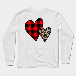 Leopard Print Heart. Long Sleeve T-Shirt